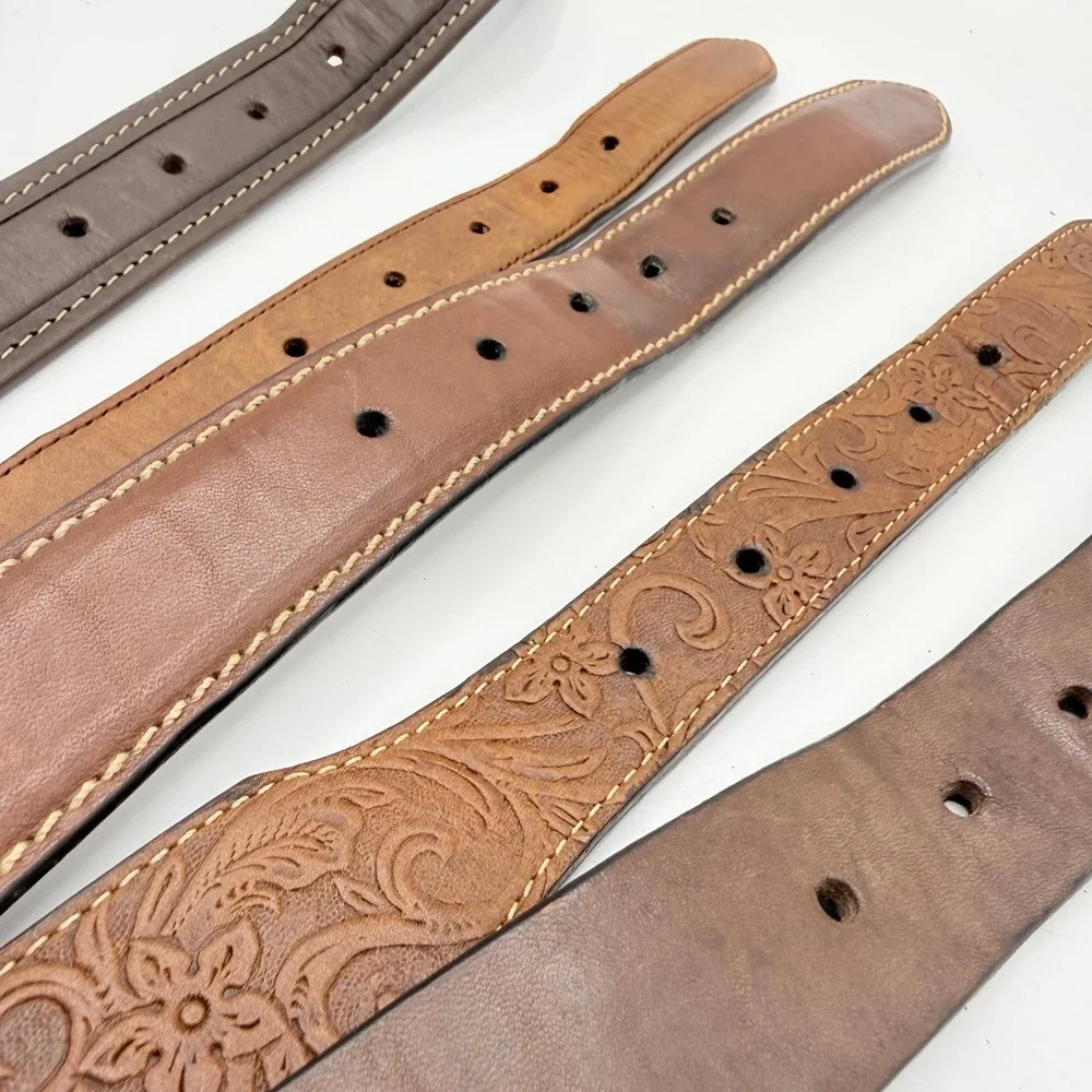 Mens Leather Belt Bundle 5pc L.L. Bean Jos A‎ Bank Territory Ahead Brown 38